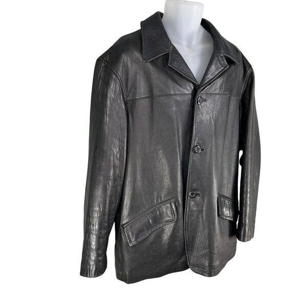 G&F Men L Black 100% Soft Leather Jacket Thermolite Plus Insulation Quiet Luxury - Picture 5 of 11